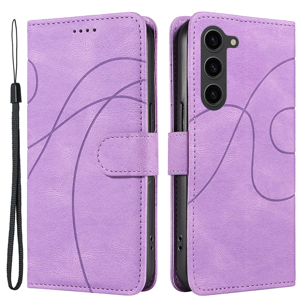 For Samsung Galaxy S23 PU Leather Phone Case Imprinted Line Cover with Stand Wallet For Samsung Galaxy S23 PU Leather Phone Case Imprinted Line Cover with Stand Wallet